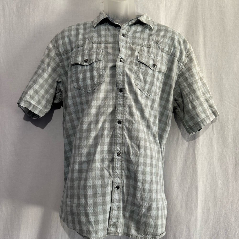 Brad Paisley Moonshine Spirit Plaid Button Up Shirt Men's Short Sleeve